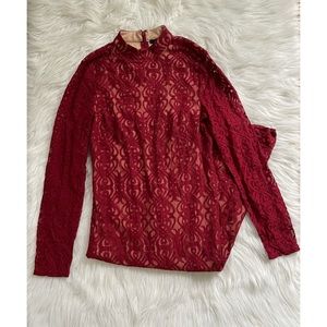 F21 Burgundy Lace Dress